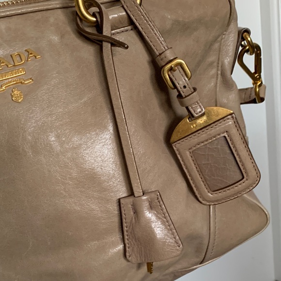 Prada Beige Leather Satchel with Gold Hardware - Picture 3 of 7